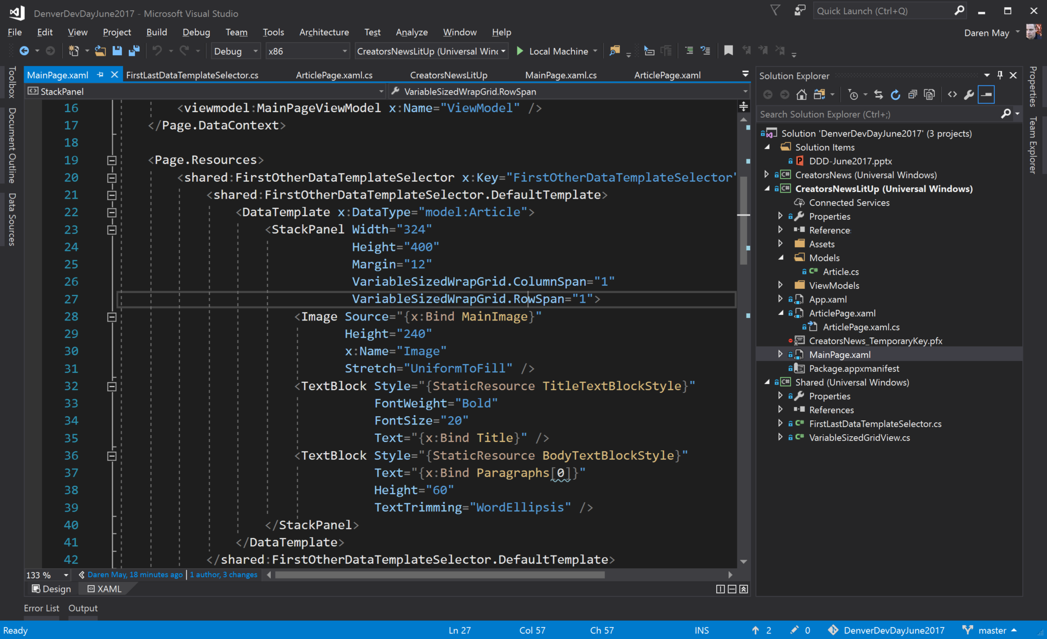 Screenshot of some code